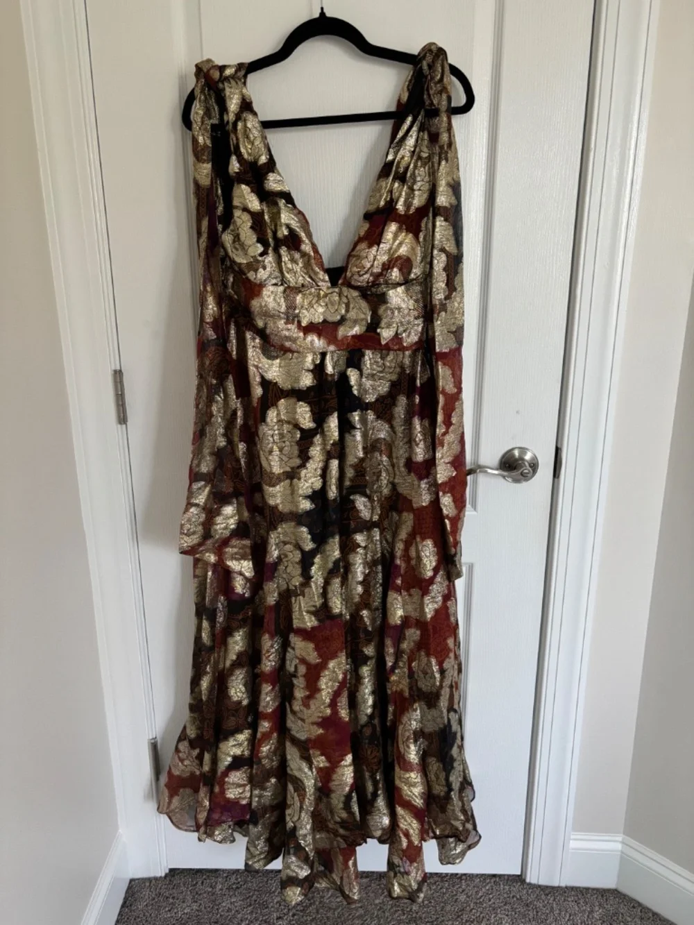Farm Rio Lamé Jacquard Maxi Dress - Picture 3 of 11